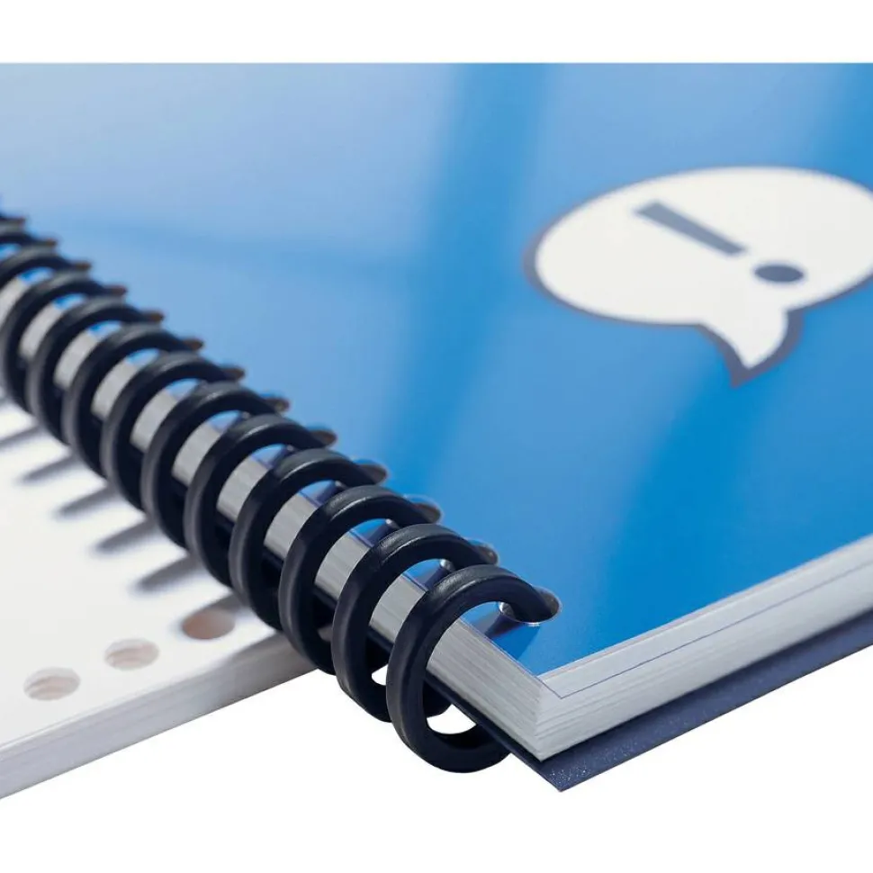 GBC ProClick Easy Edit Spines for 11 x 8.5 Documents, 32 Rings, 0.31" (45-Sheet) Capacity, Black, 100/Box