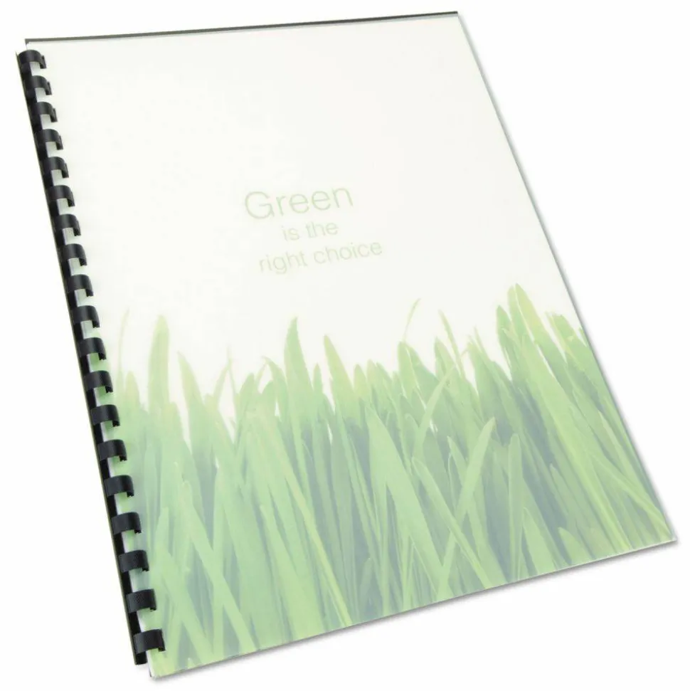 GBC 100% Recycled Poly Binding Cover, Plastic, Square Corners, 11 x 8.5, Frost, 25/Pack