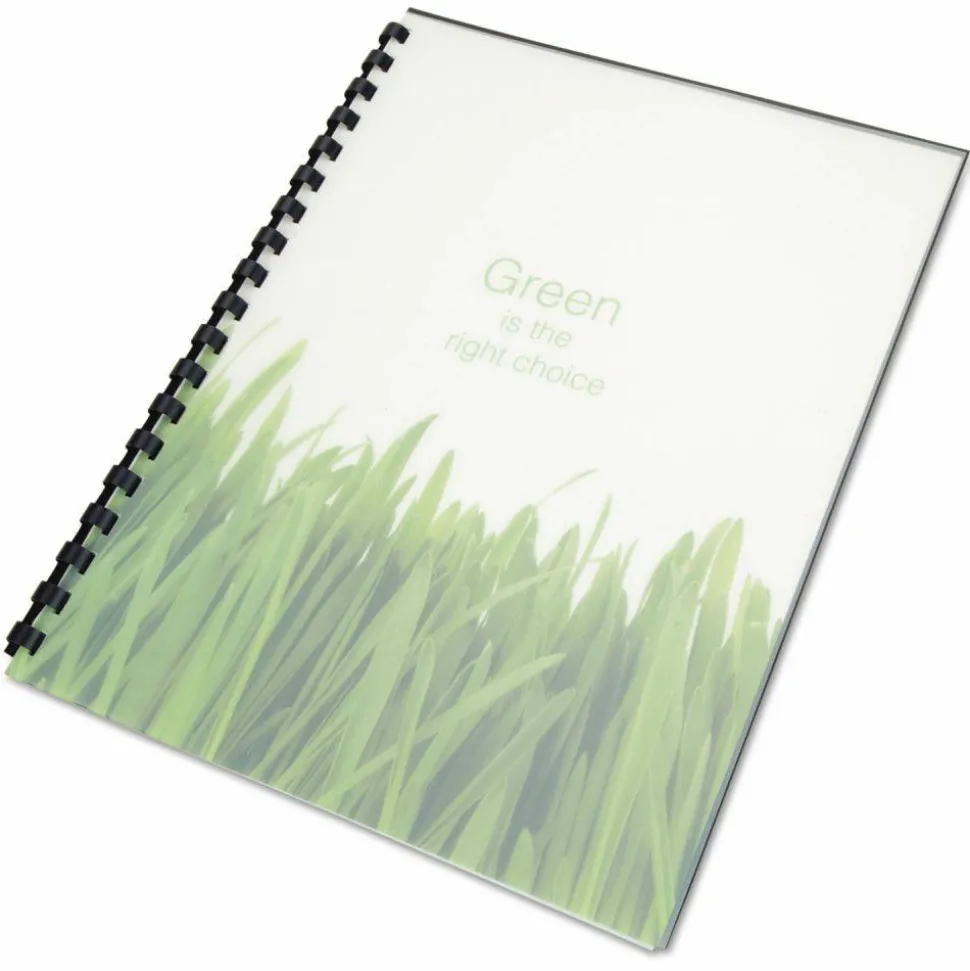 GBC 100% Recycled Poly Binding Cover, Plastic, Square Corners, 11 x 8.5, Frost, 25/Pack