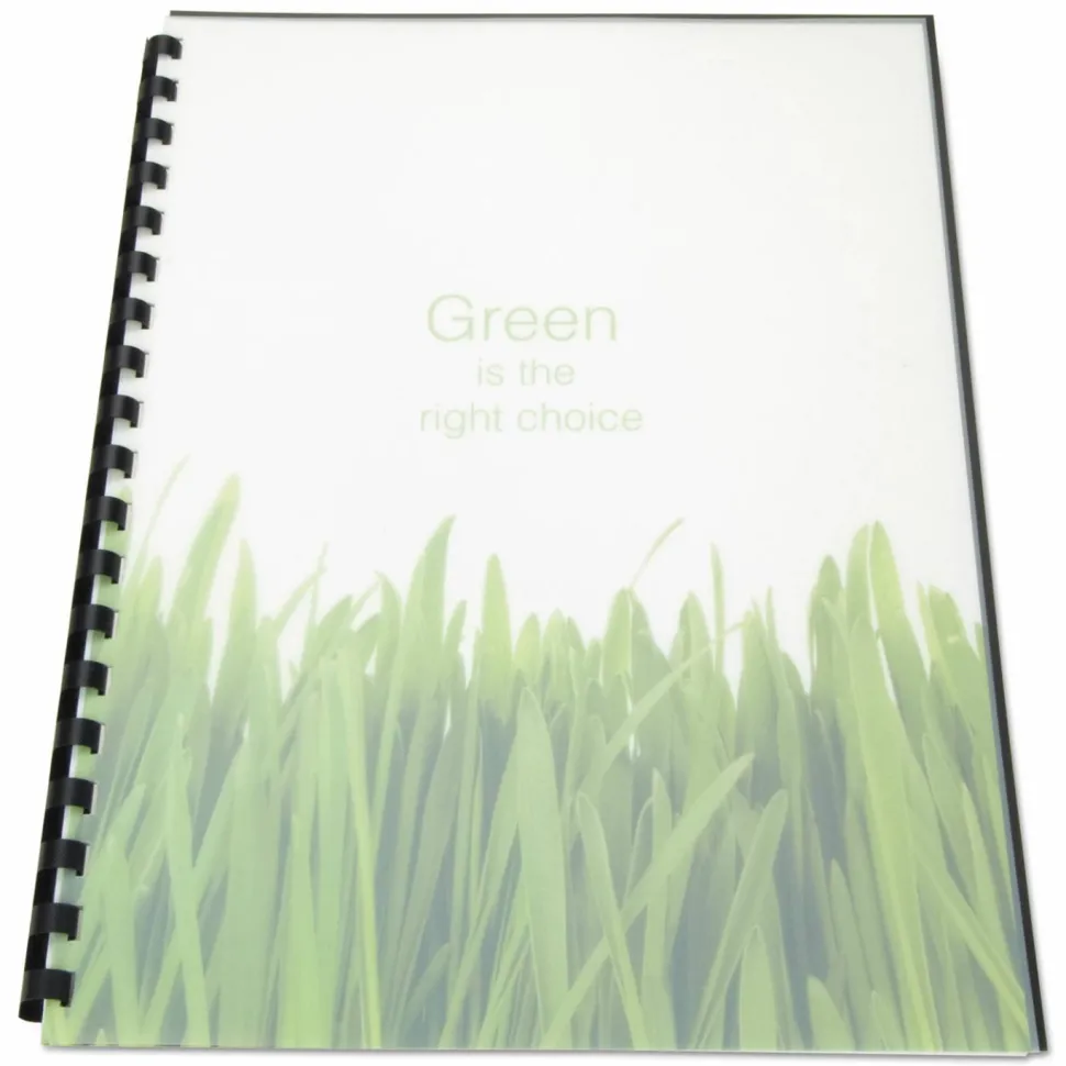 GBC 100% Recycled Poly Binding Cover, Plastic, Square Corners, 11 x 8.5, Frost, 25/Pack