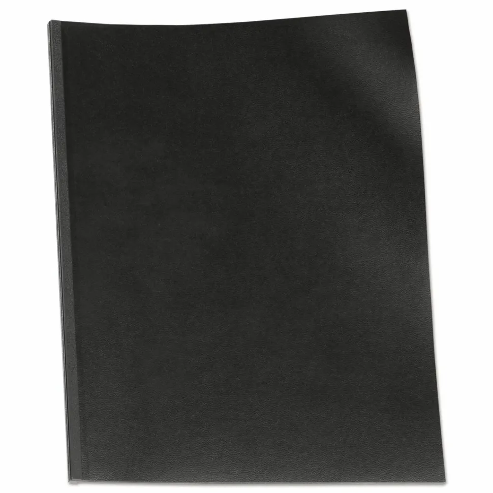 GBC VeloBind Pre-Punched Presentation Covers with Leatherlike Texture, Paper, Square Corners, 11 x 8.5, Black, 50/Pack