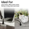 GE 3 Outlet Extension Cord, 25' Long Cord, Flat Plug, Gray, 43025