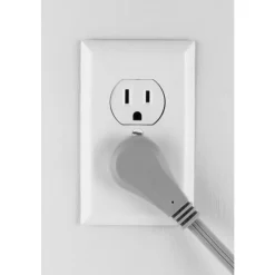 GE 3 Outlet Extension Cord, 8' Long Cord, Flat Plug, Gray, 43027