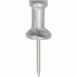 Gem Office Products Aluminum Pushpins - 0.5" Diameter - for Notice - 100 / Box - Aluminum - Plastic, Aluminum, Aluminum