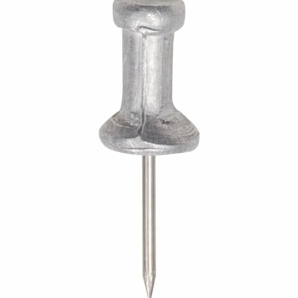 Gem Office Products Aluminum Pushpins - 0.5" Diameter - for Notice - 100 / Box - Aluminum - Plastic, Aluminum, Aluminum