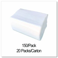 GEN Dinner Napkins, 2-Ply, 14.5 x 16.5, White, 150/Pack, 20 Packs/Carton