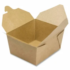 GEN Reclosable Kraft Take-Out Box, 30 oz, 5.06 x 4.27 x 2.4, Brown, Paper, 450/Carton