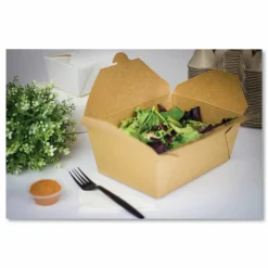 GEN Reclosable Kraft Take-Out Box, 110 oz, 8.93 x 6.65 x 3.5, Brown, Paper, 160/Carton