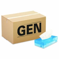 GEN Boxed Facial Tissue, 2-Ply, White, 100 Sheets/Box, 30 Boxes/Carton