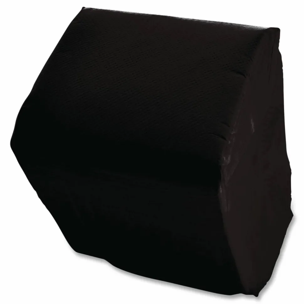 GEN Cocktail Napkins, 1-Ply, 9 x 9, Black, 4,000/Carton