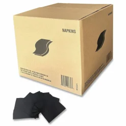 GEN Cocktail Napkins, 1-Ply, 9 x 9, Black, 4,000/Carton