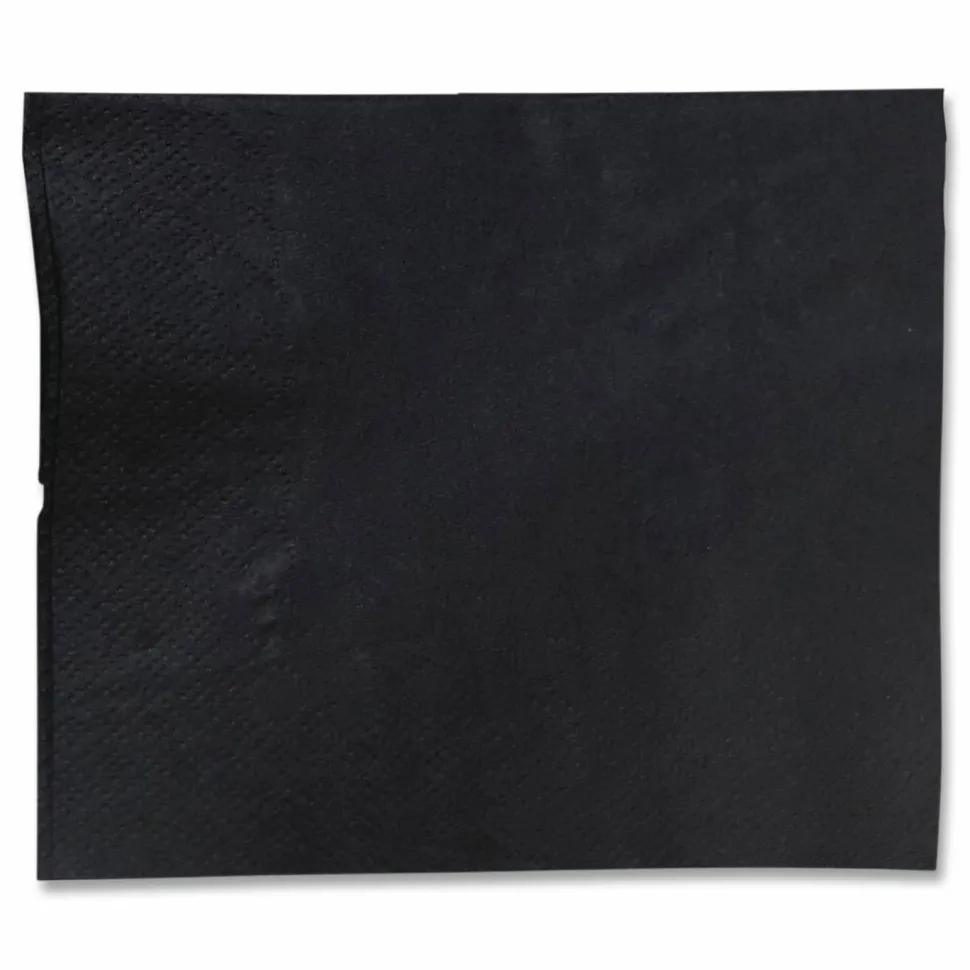 GEN Cocktail Napkins, 1-Ply, 9 x 9, Black, 4,000/Carton