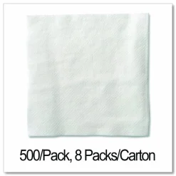 GEN Cocktail Napkins, 1-Ply, 9 x 9, White, 500/Pack, 8 Packs/Carton