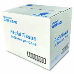 GEN Facial Tissue Cube Box, 2-Ply, White, 85 Sheets/Box, 36 Boxes/Carton