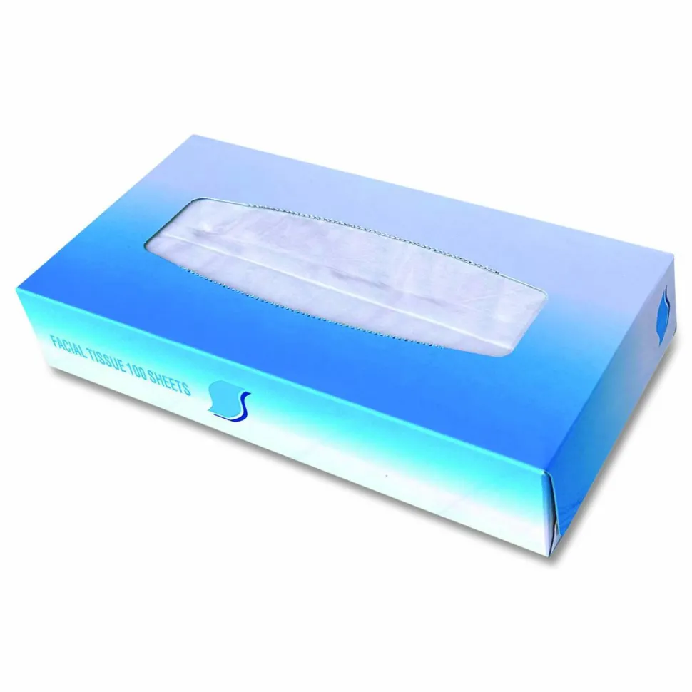 GEN Facial Tissue, Flat Box, 2-Ply, White, 100 Sheets/Box, 30 Boxes/Carton
