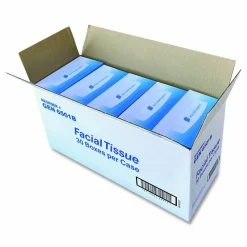 GEN Facial Tissue, Flat Box, 2-Ply, White, 100 Sheets/Box, 30 Boxes/Carton