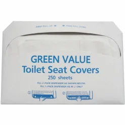 GEN Half-Fold Toilet Seat Covers, 14.75 x 16.5, White, 5,000/Carton