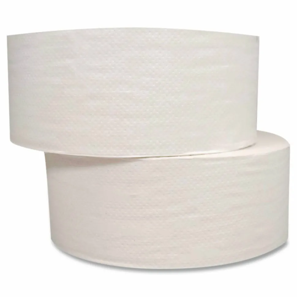 GEN JRT Jumbo Bath Tissue, Septic Safe, 2-Ply, 3.3" x 1,000 ft, White, 12 Rolls/Carton