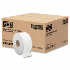 GEN JRT Jumbo Bath Tissue, Septic Safe, 2-Ply, 3.5