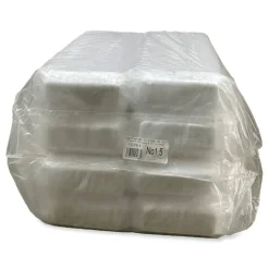 GEN Meat Trays, #1.5, 1-1/8”H x 8-7/16”W x 4”D, White, Pack Of 1,000 Trays