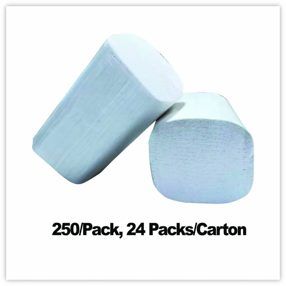 GEN Premium Interfold Pop-Up Dispenser Napkin, 2-Ply, 6.5 x 8.3, White, 250/Pack, 24 Packs/Carton