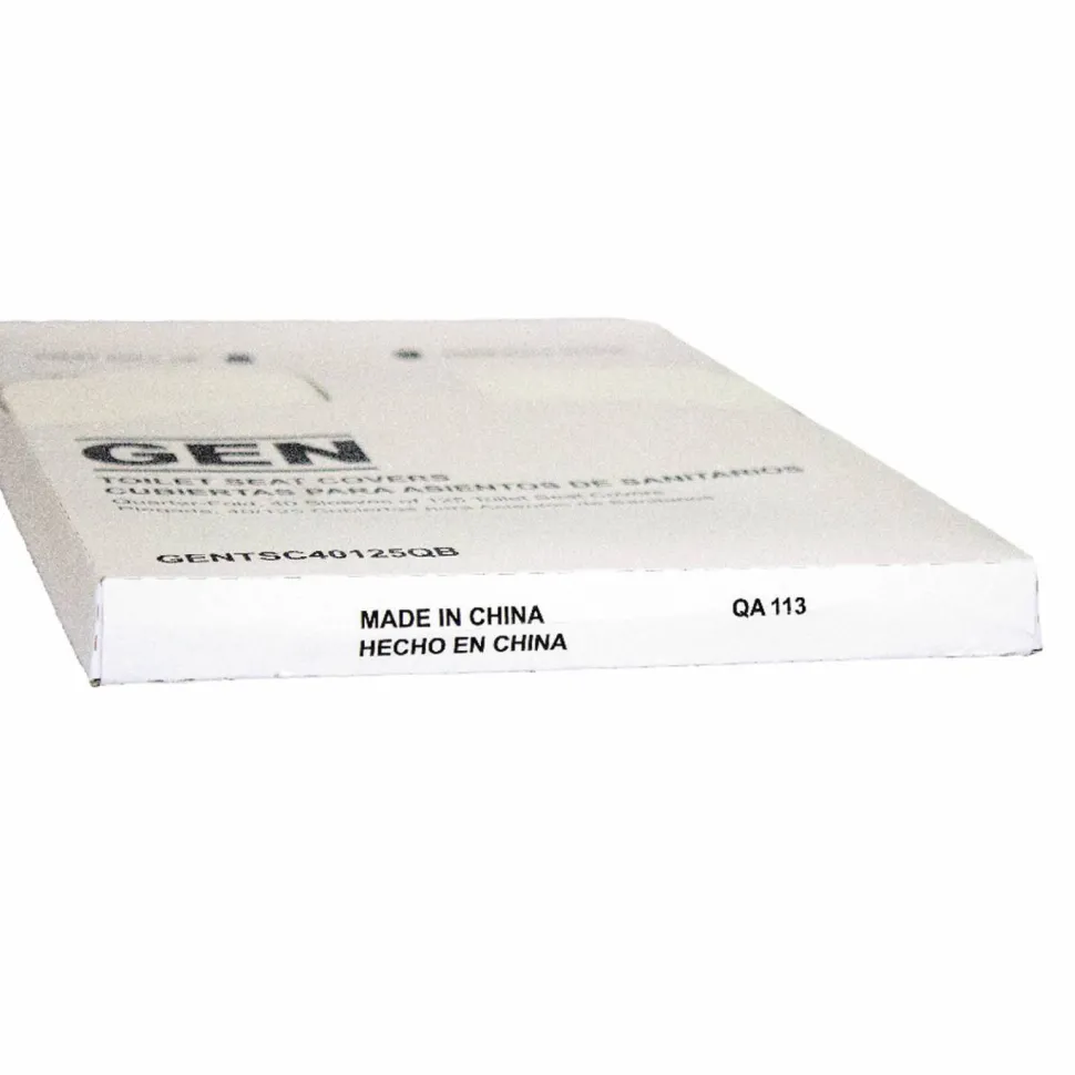 GEN Quarter-Fold Toilet Seat Covers, 14.17 x 16.73, White, 5,000/Carton