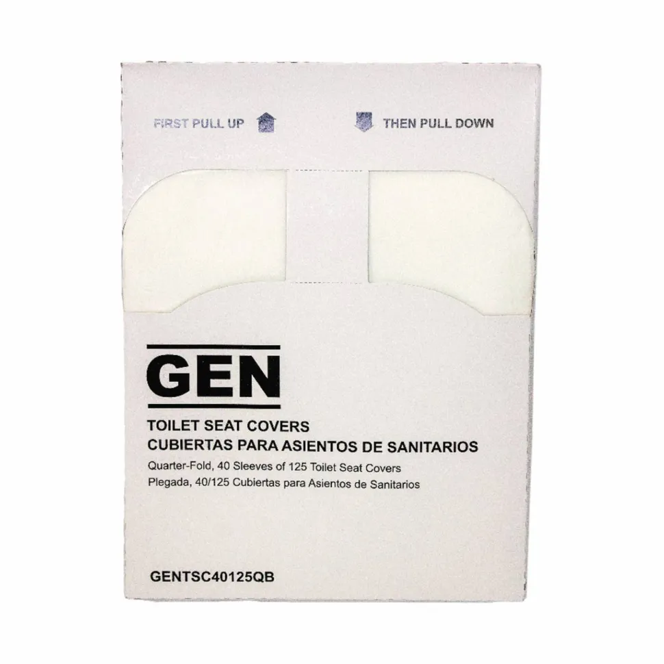 GEN Quarter-Fold Toilet Seat Covers, 14.17 x 16.73, White, 5,000/Carton