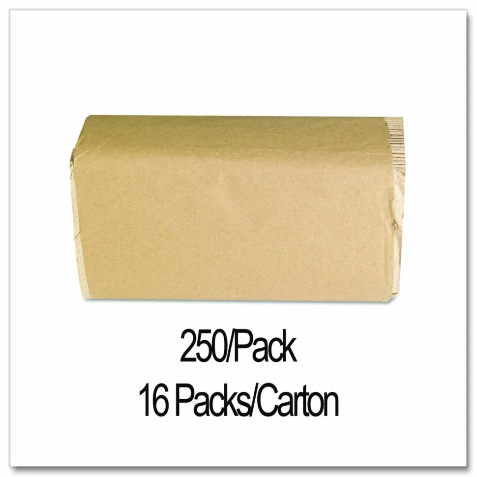 GEN Singlefold Paper Towels, 9 x 9.45, Natural, 250/Pack, 16 Packs/Carton