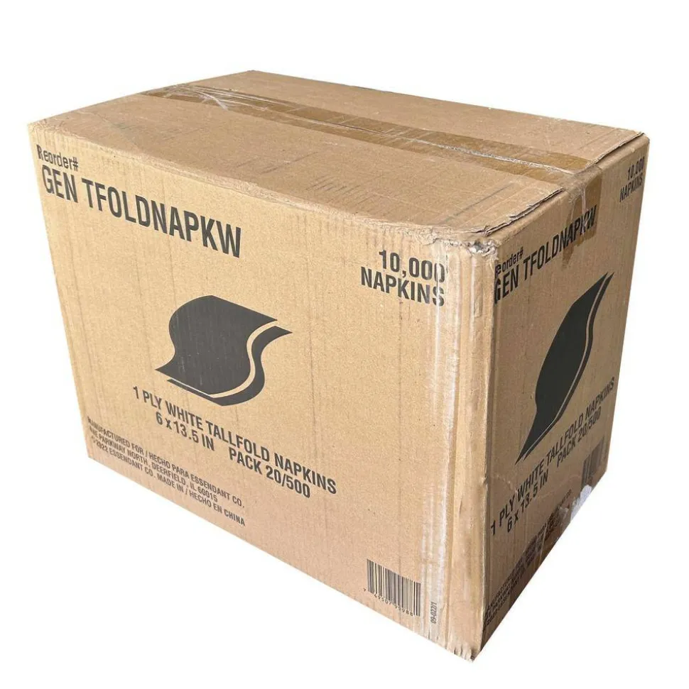 GEN Tall-Fold Napkins, 1-Ply, 5.98 x 11.38, White, 10,000/Carton