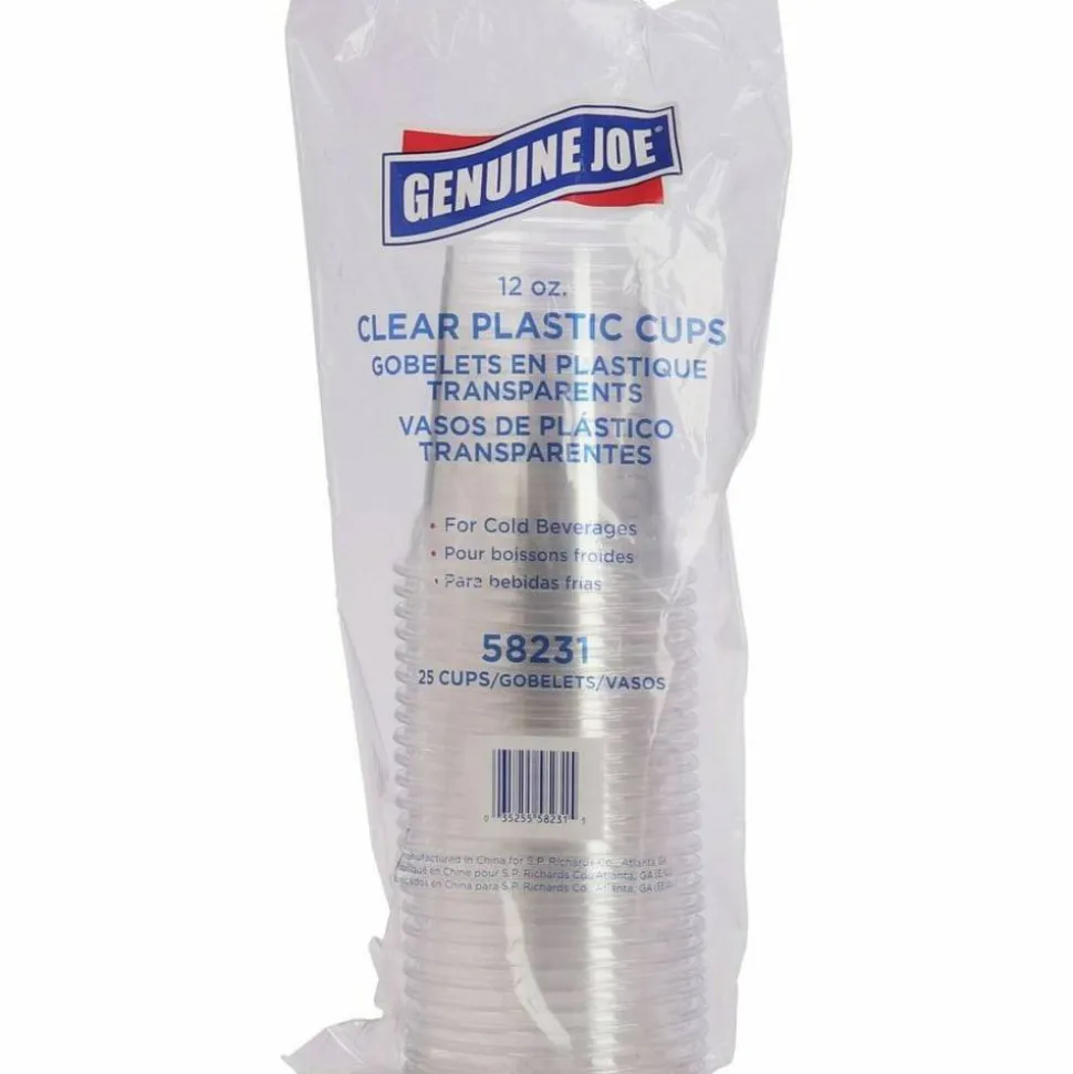 Genuine Joe 12 oz Clear Plastic Cups