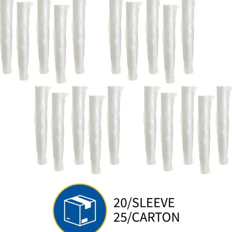 Genuine Joe 20 oz Foam Cups - 20 fl oz - White - Styrofoam - Hot Drink, Cold Drink - 500 / Carton