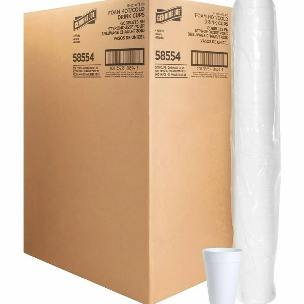 Genuine Joe 16 oz Hot/Cold Foam Cups