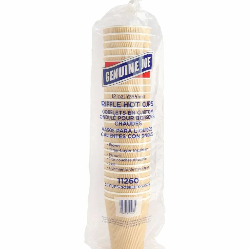 Genuine Joe 12 oz Rippled Hot Cups