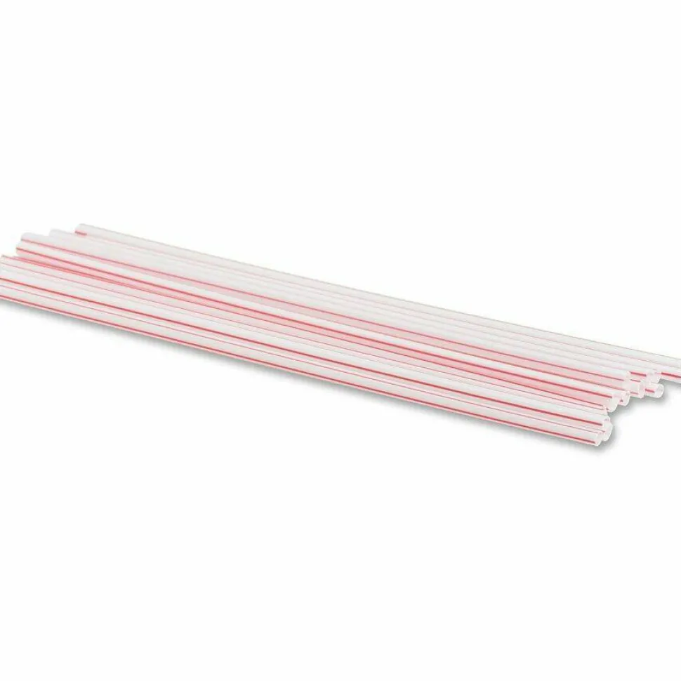 Genuine Joe 5-1/2" Plastic Stir Stick/Straws - 5.50" Length - Plastic - 40000 / Carton - White