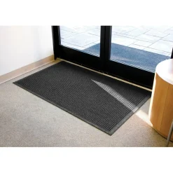 Genuine Joe 99% Recycled EcoGuard Eternity Indoor Floor Mat, 3'W x 5'L, Charcoal Gray
