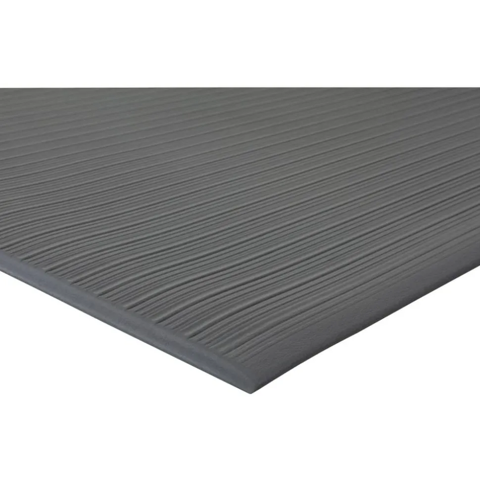 Genuine Joe Air Step Anti-Fatigue Mat, 3' x 12', Black