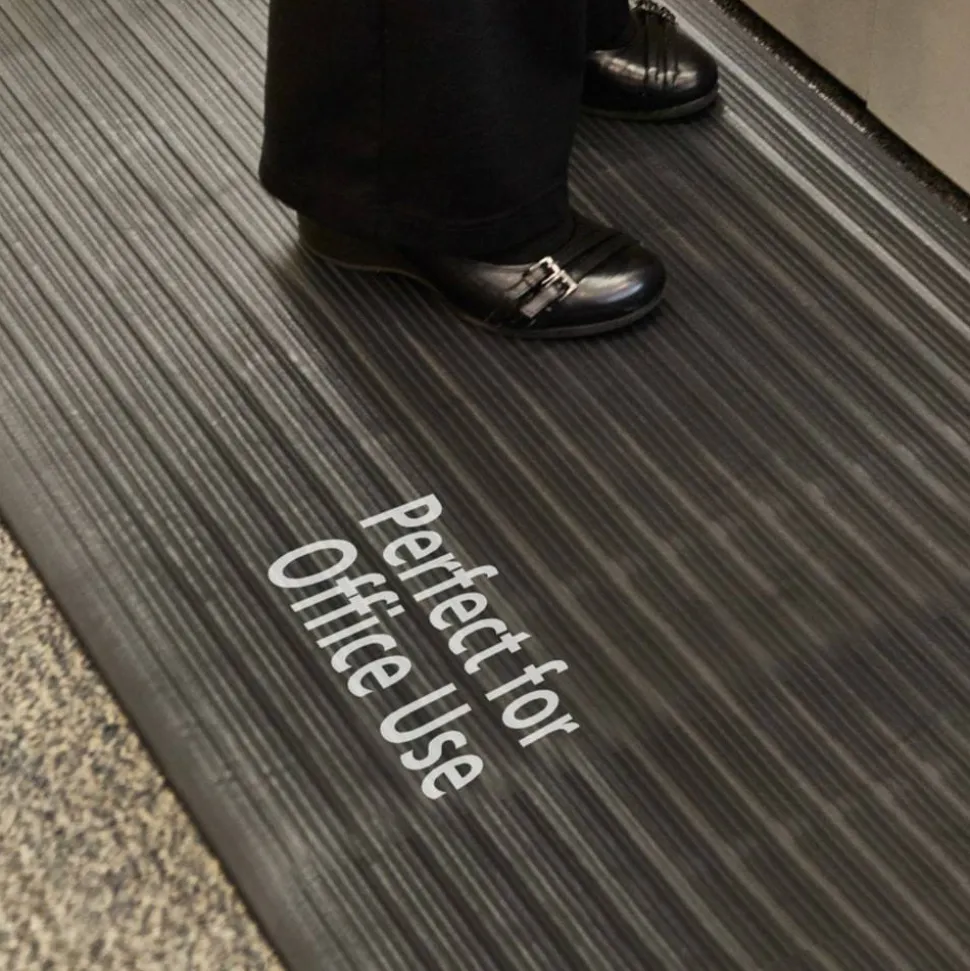 Genuine Joe Air Step Anti-Fatigue Mat, 3' x 5', Black