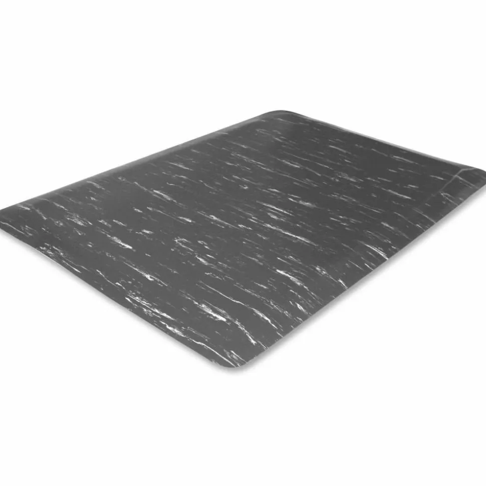Genuine Joe Anti-Fatigue Mat, 3' x 5', Gray Marble