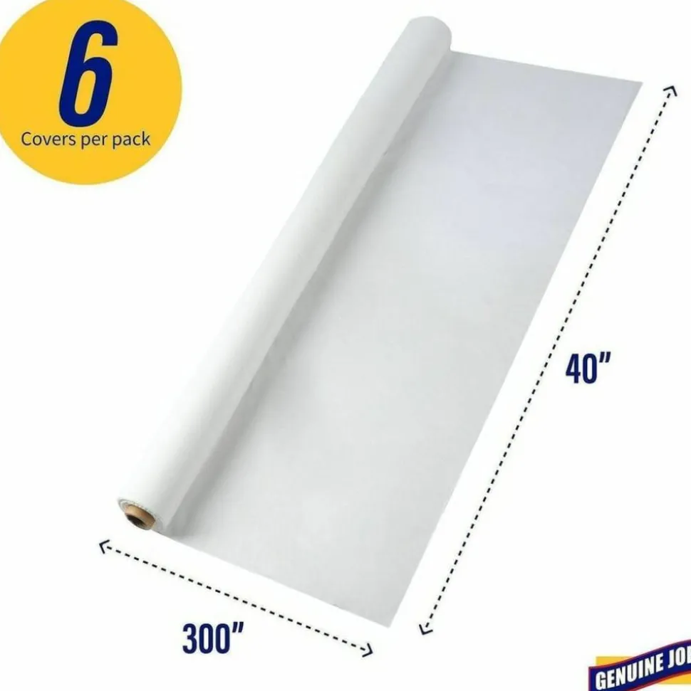 Genuine Joe Banquet-Size Plastic Table Cover, 40" x 300', White