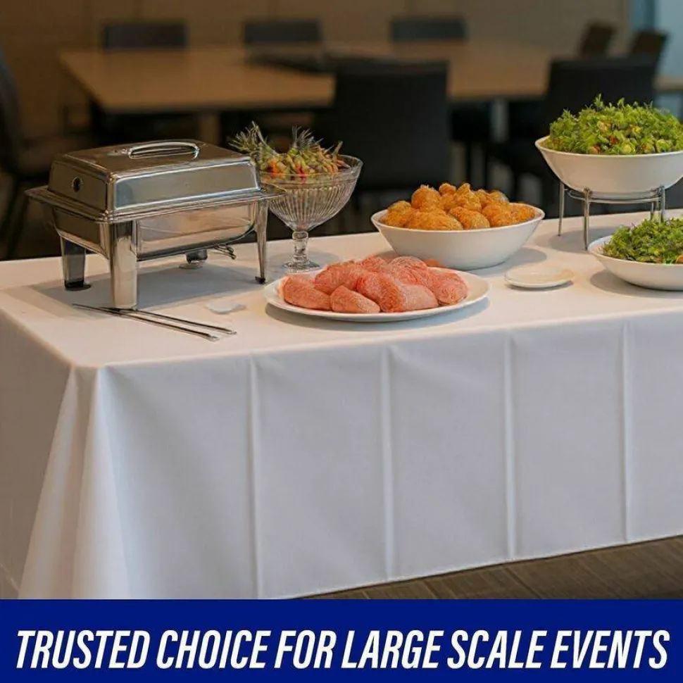 Genuine Joe Banquet-size Plastic Tablecover - 300 ft Length x 40" Width - 6 / Carton - Plastic - White