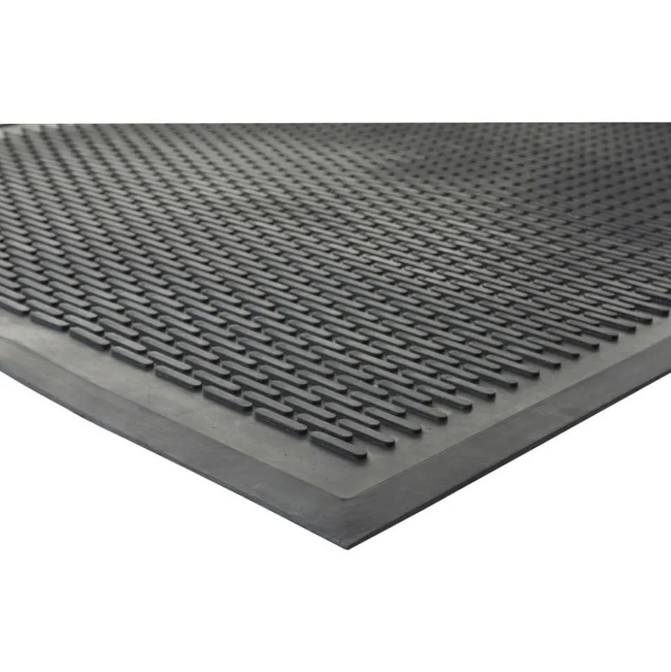 Genuine Joe Clean Step 50% Recycled Scraper Mat, 3' x 5', Black