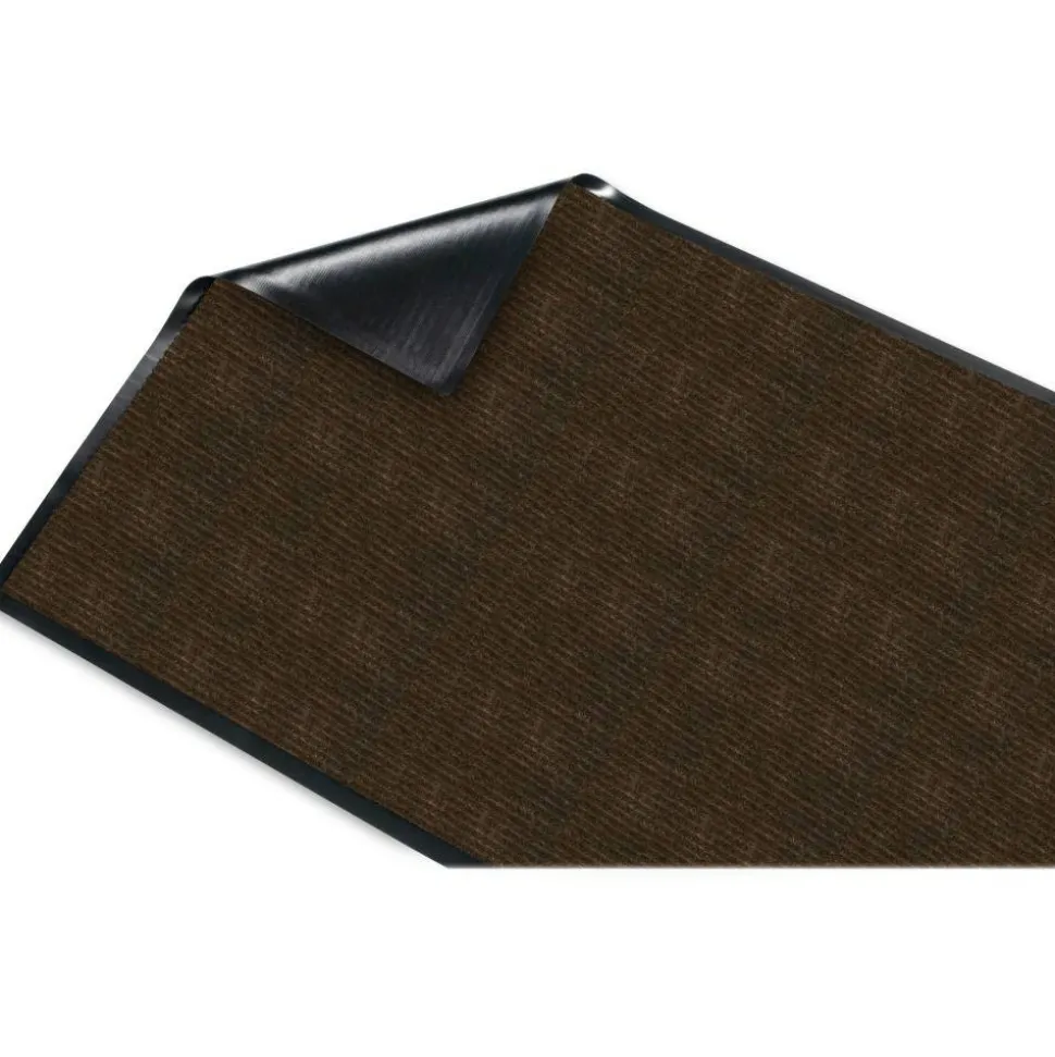 Genuine Joe Dual-Ribbed Indoor Floor Mat, 4' x 6', Chocolate