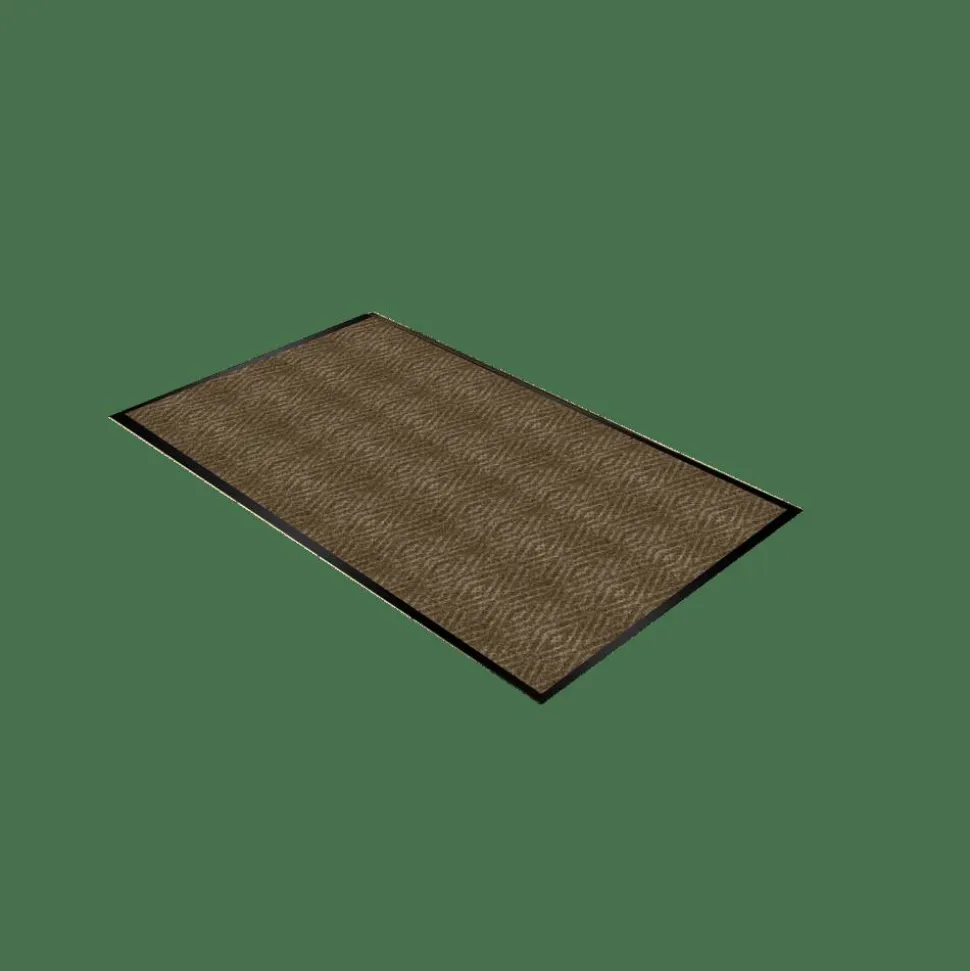 Genuine Joe Dual-Ribbed Indoor Floor Mat, 4' x 6', Chocolate