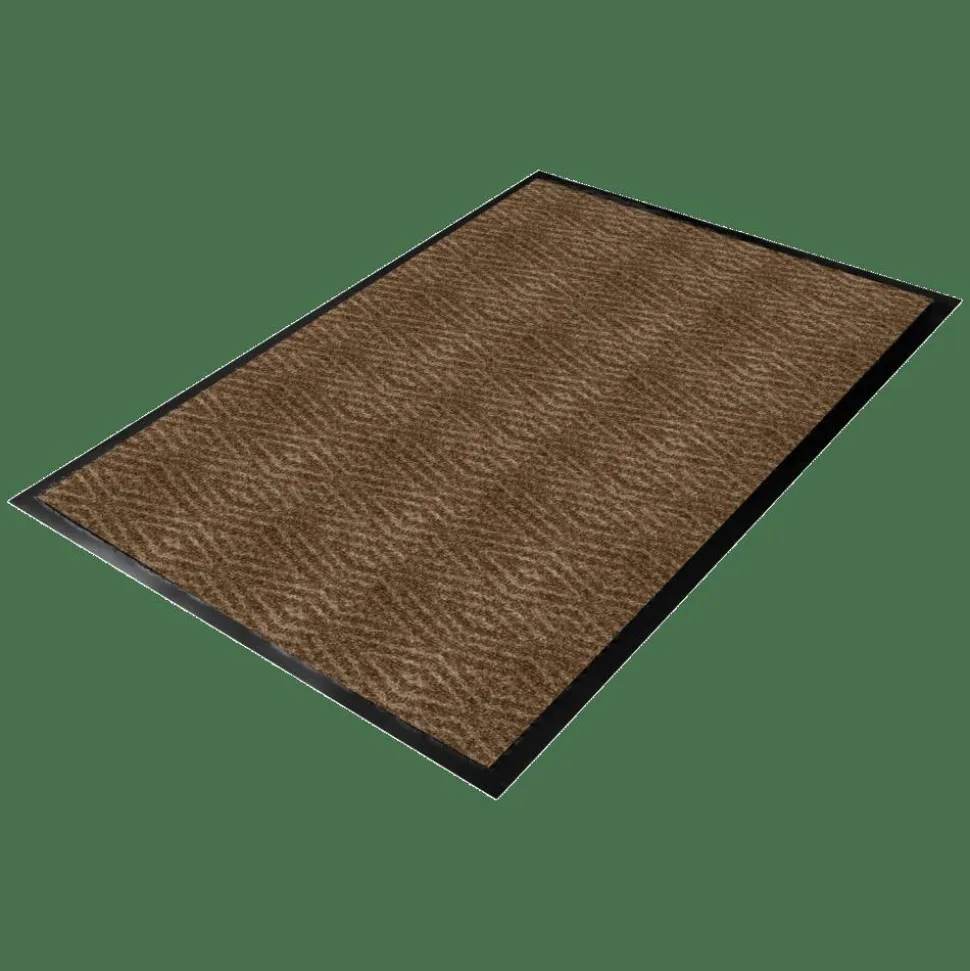 Genuine Joe Dual-Ribbed Indoor Floor Mat, 4' x 6', Chocolate