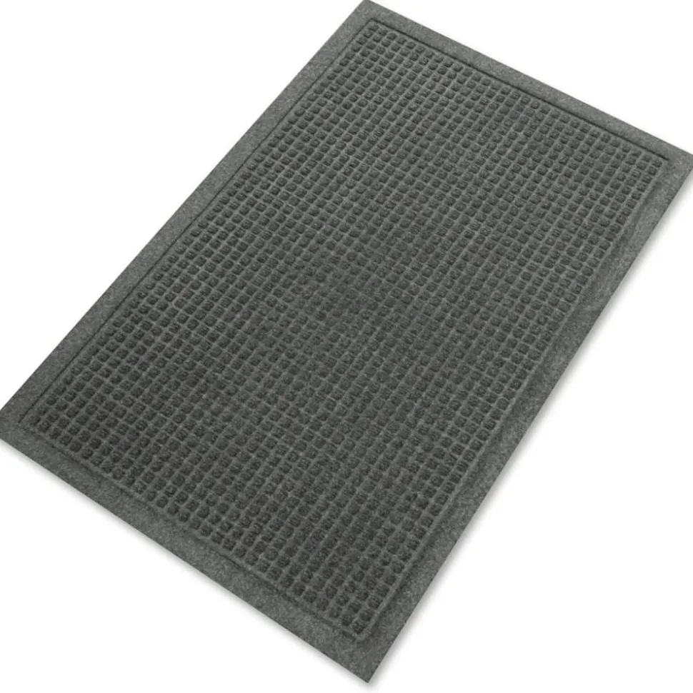 Genuine Joe EcoGuard Eternity Indoor Floor Mat, 2' x 3', Charcoal Gray