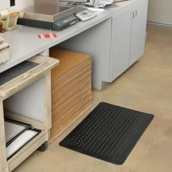 Genuine Joe Flex Step 50% Recycled Anti-Fatigue Mat, 3' x 5', Black
