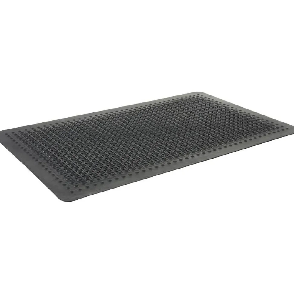 Genuine Joe Flex Step 50% Recycled Anti-Fatigue Mat, 3' x 5', Black