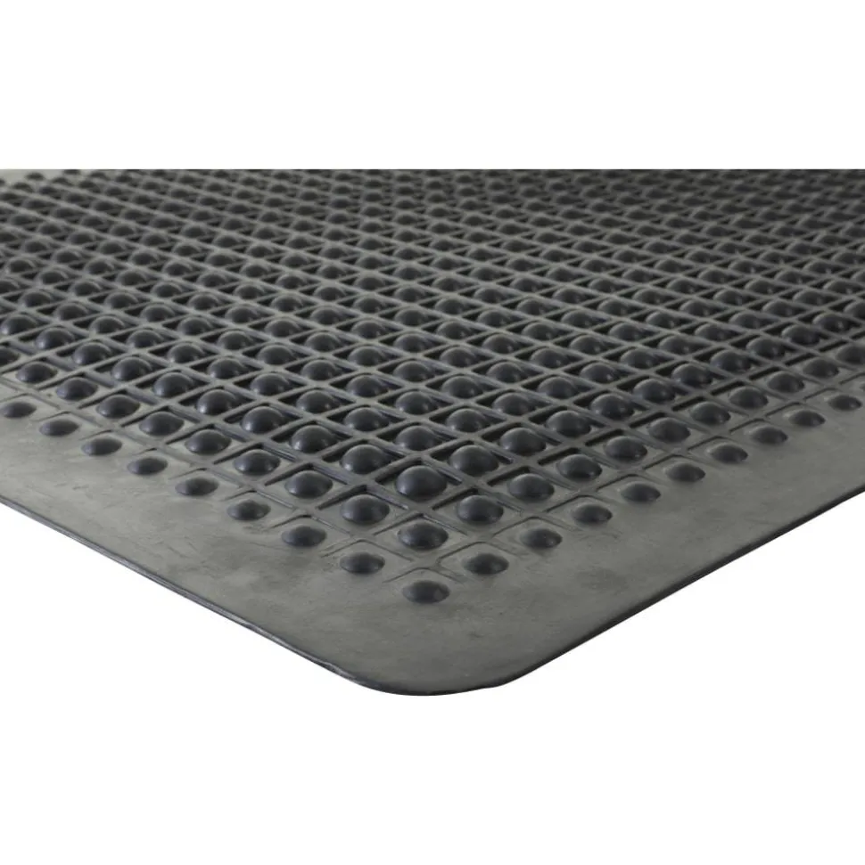Genuine Joe Flex Step 50% Recycled Anti-Fatigue Mat, 3' x 5', Black
