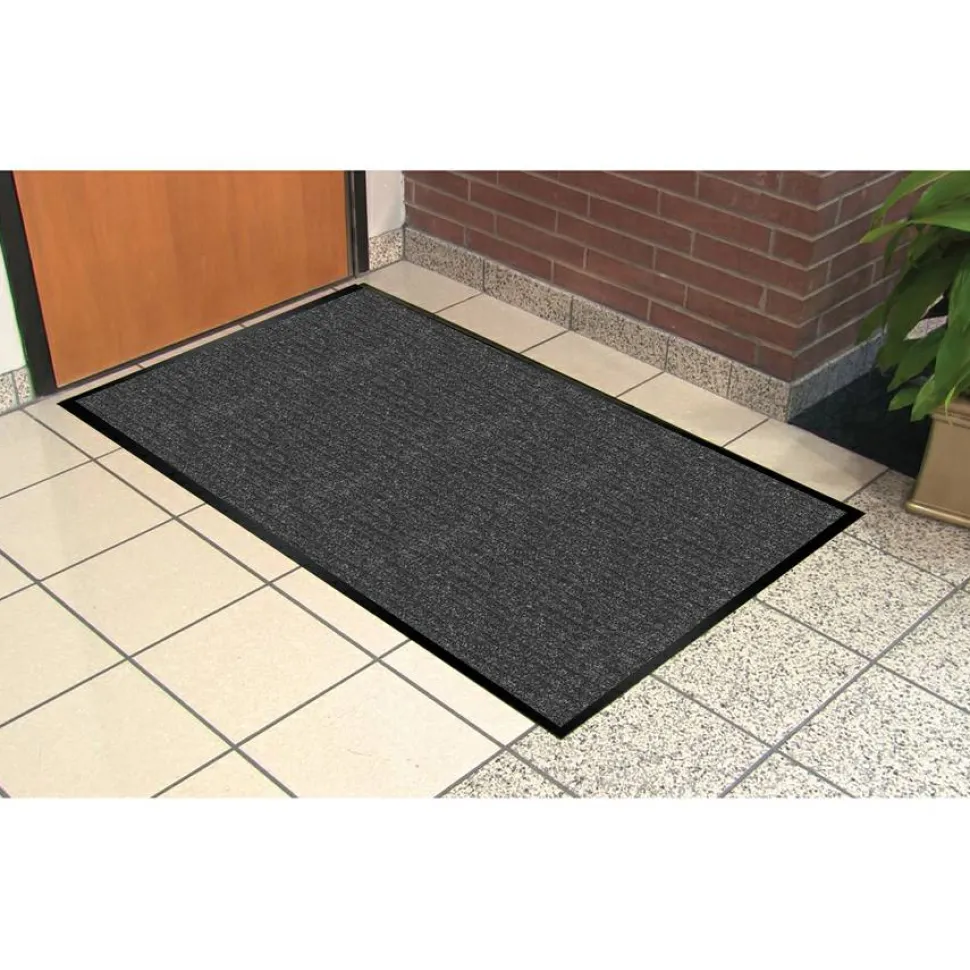 Genuine Joe Golden Series Walk-Off Mat, 4' x 6', Charcoal