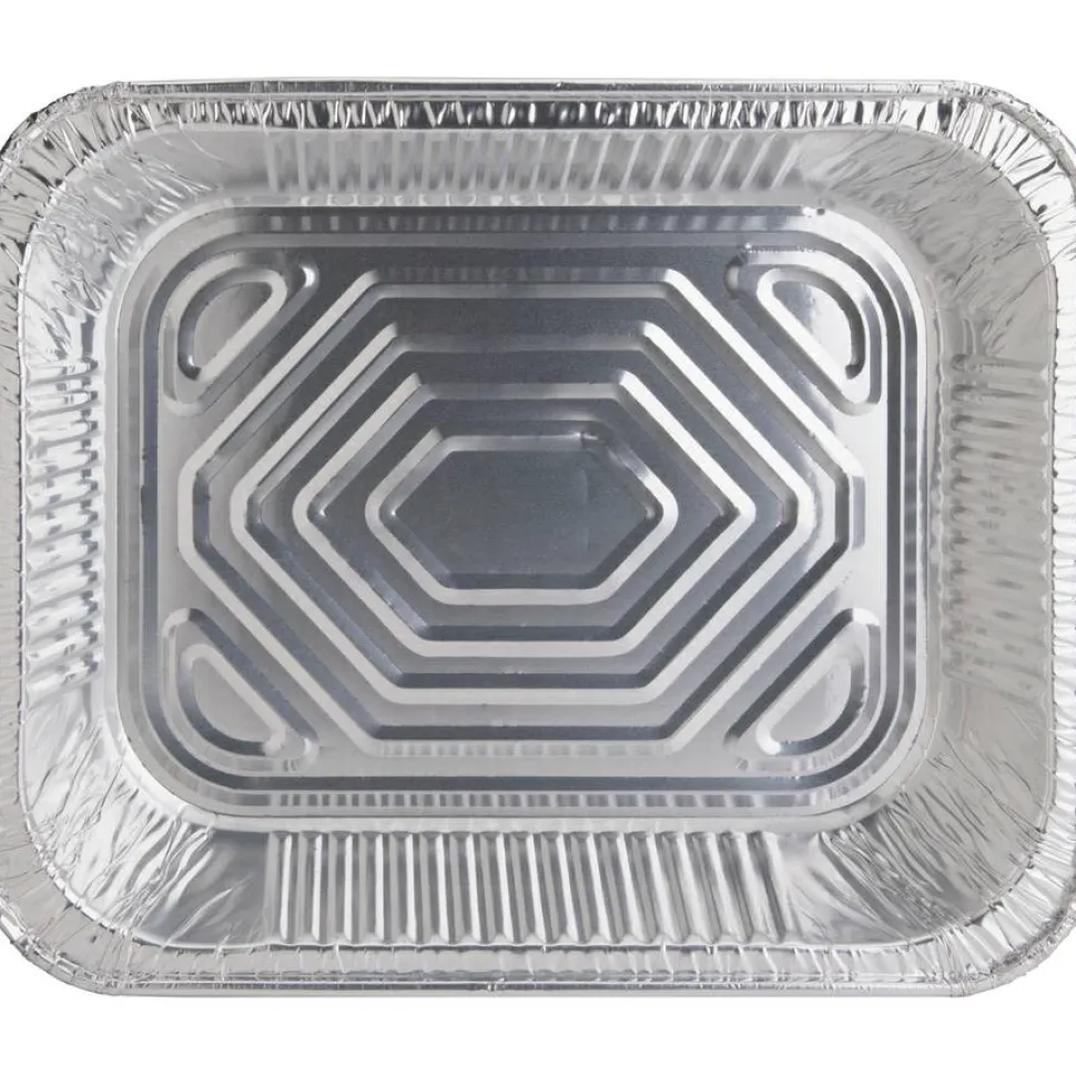 Genuine Joe Half-size Disposable Aluminum Pan - Cooking, Serving - Disposable - 0.5" Diameter - Silver - Aluminum Body - 100 / Carton